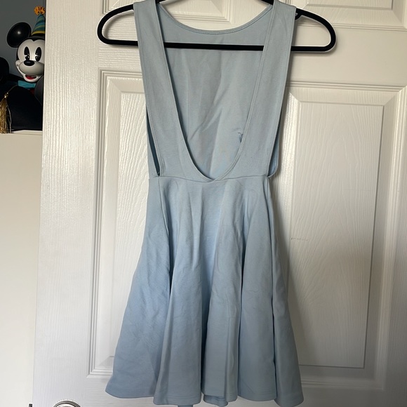 American Apparel Light Blue Ponte Backless Skater Dress Size Small - Picture 4 of 7